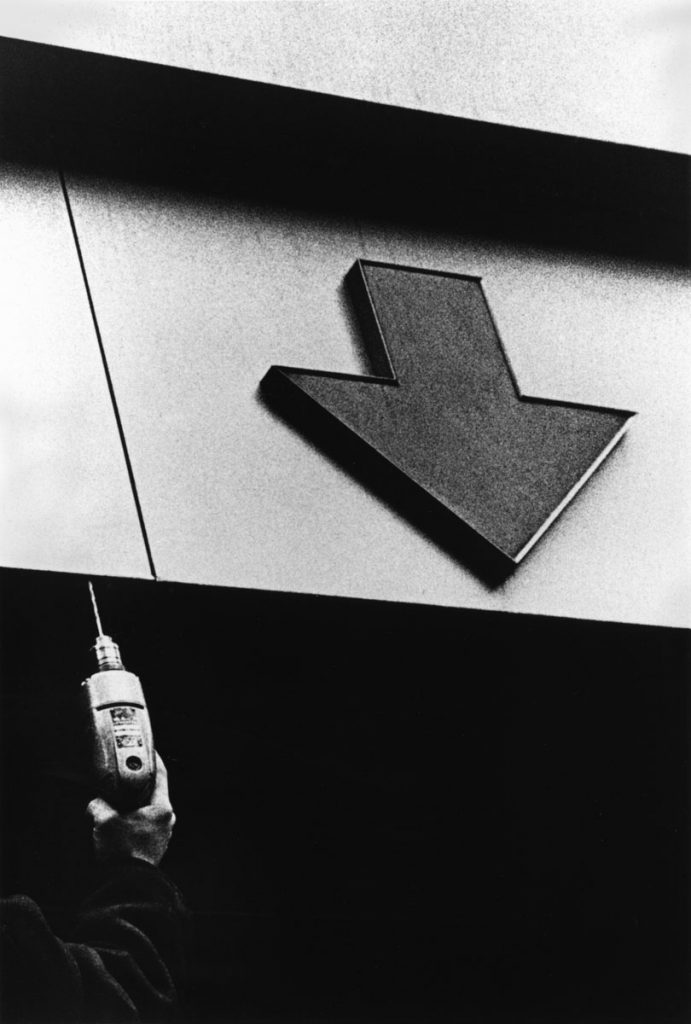 Ralph Gibson: Untitled (arrow and hand with drill)