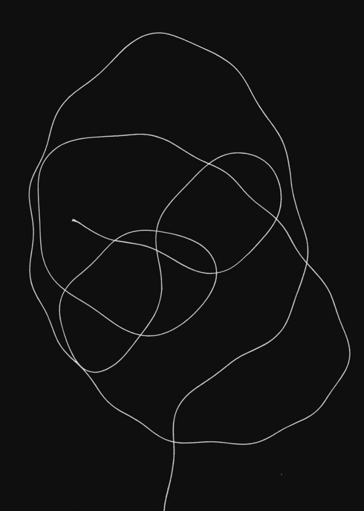 Norman Kulkin: Experimental Photogram: Randomly Thrown Silk Thread #1